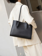 Baidii Leather Women's Bag 2025 New Commuter Tote High-End Large Capacity Cowhide Shoulder Handbag - Che Cose Belle