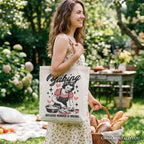 Baking Because Murder Is Wrong Anti-Valentine Tote Bag, Funny Retro Kitchen Gift Shopper - Che Cose Belle