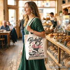 Baking Because Murder Is Wrong Anti-Valentine Tote Bag, Funny Retro Kitchen Gift Shopper - Che Cose Belle