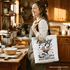 Baking Because Murder Is Wrong Anti - Valentine Tote Bag, Funny Retro Kitchen Gift Shopper - Che Cose Belle