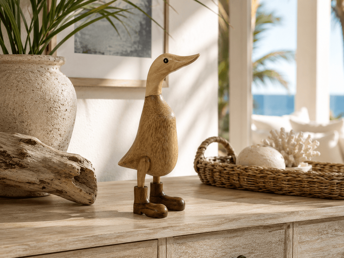 Bali Hand-Carved Bamboo Duck Sculpture - Che Cose Belle