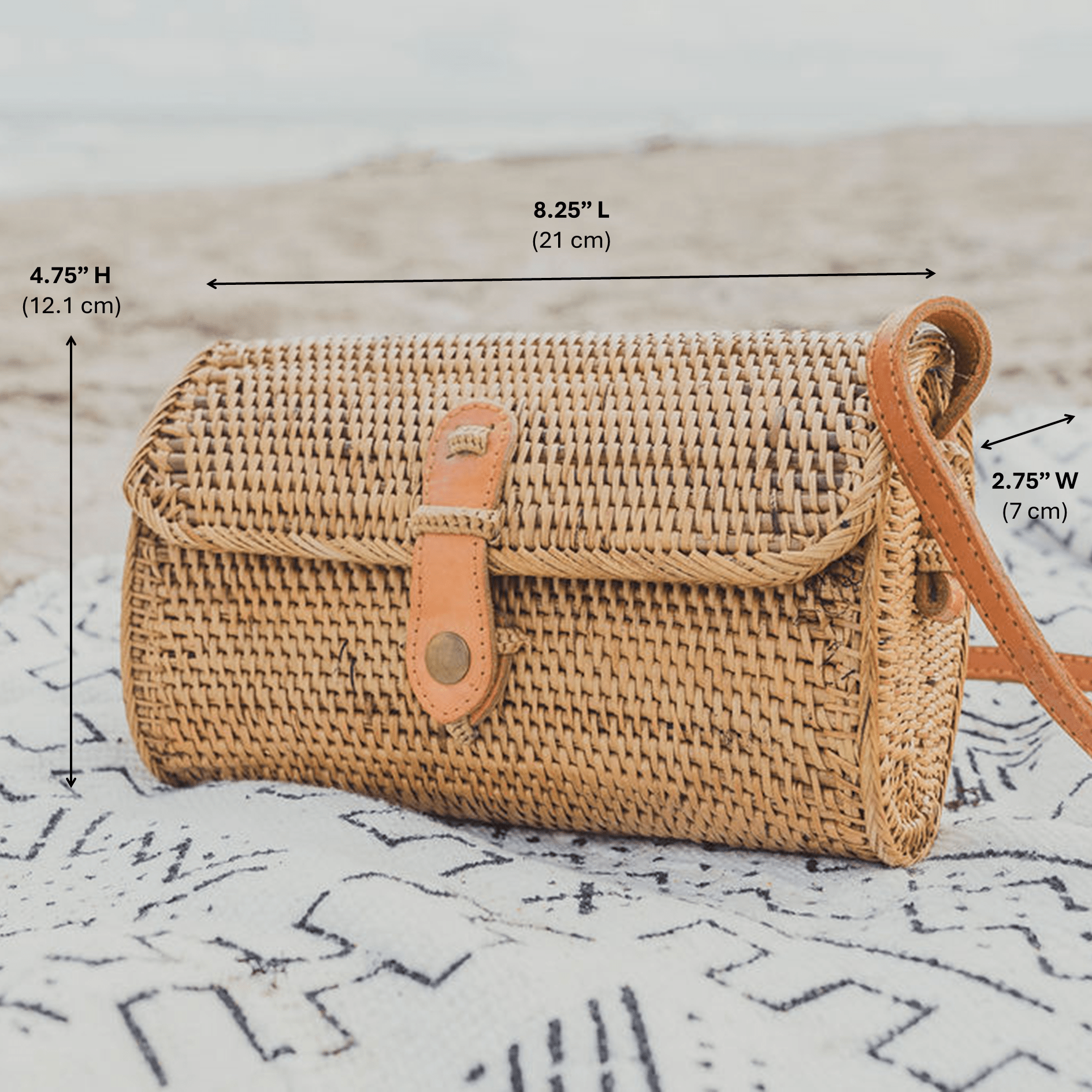 Bali Rattan Crossbody Bag - Small Mailer - Che Cose Belle