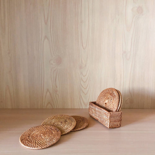 Bali Rattan Cup Coaster - Set of 5 - Che Cose Belle