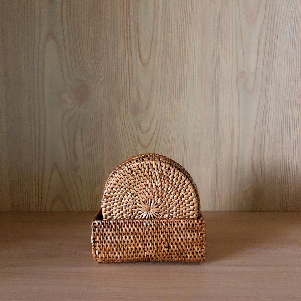 Bali Rattan Cup Coaster - Set of 5 - Che Cose Belle