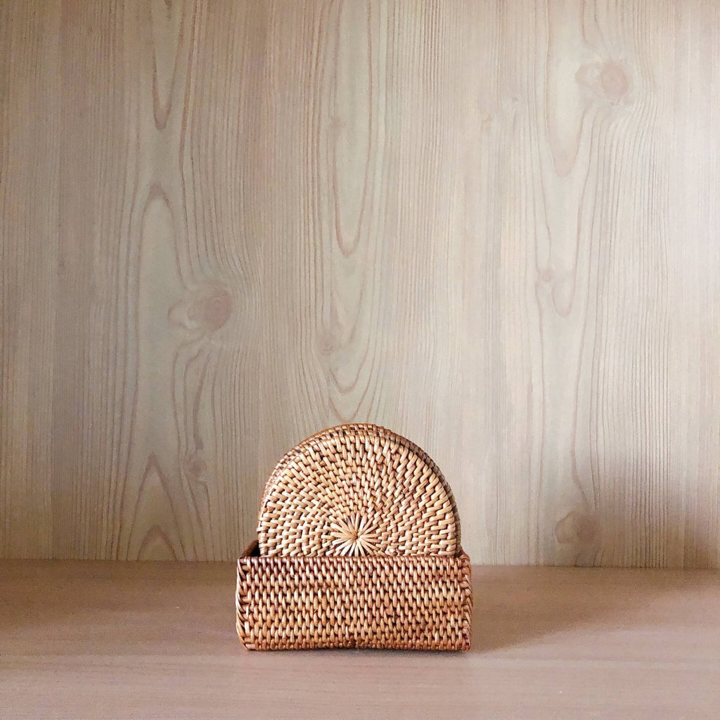 Bali Rattan Cup Coaster - Set of 5 - Che Cose Belle