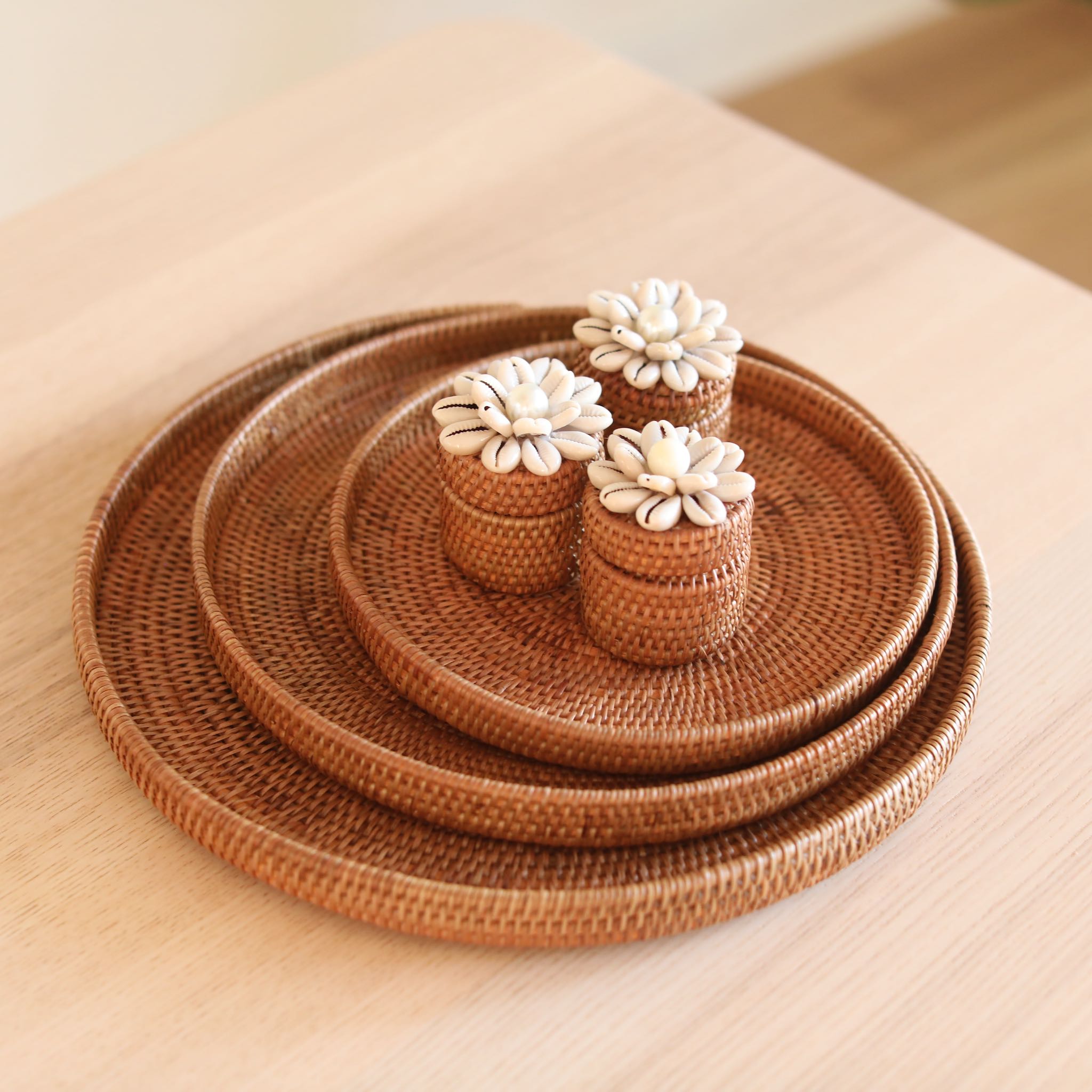 Bali Rattan Tray - Set of 3 - Che Cose Belle