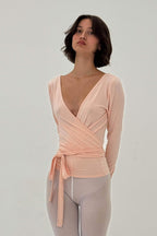 BALLERINA WRAP TOP IN POWDER PINK - Che Cose Belle