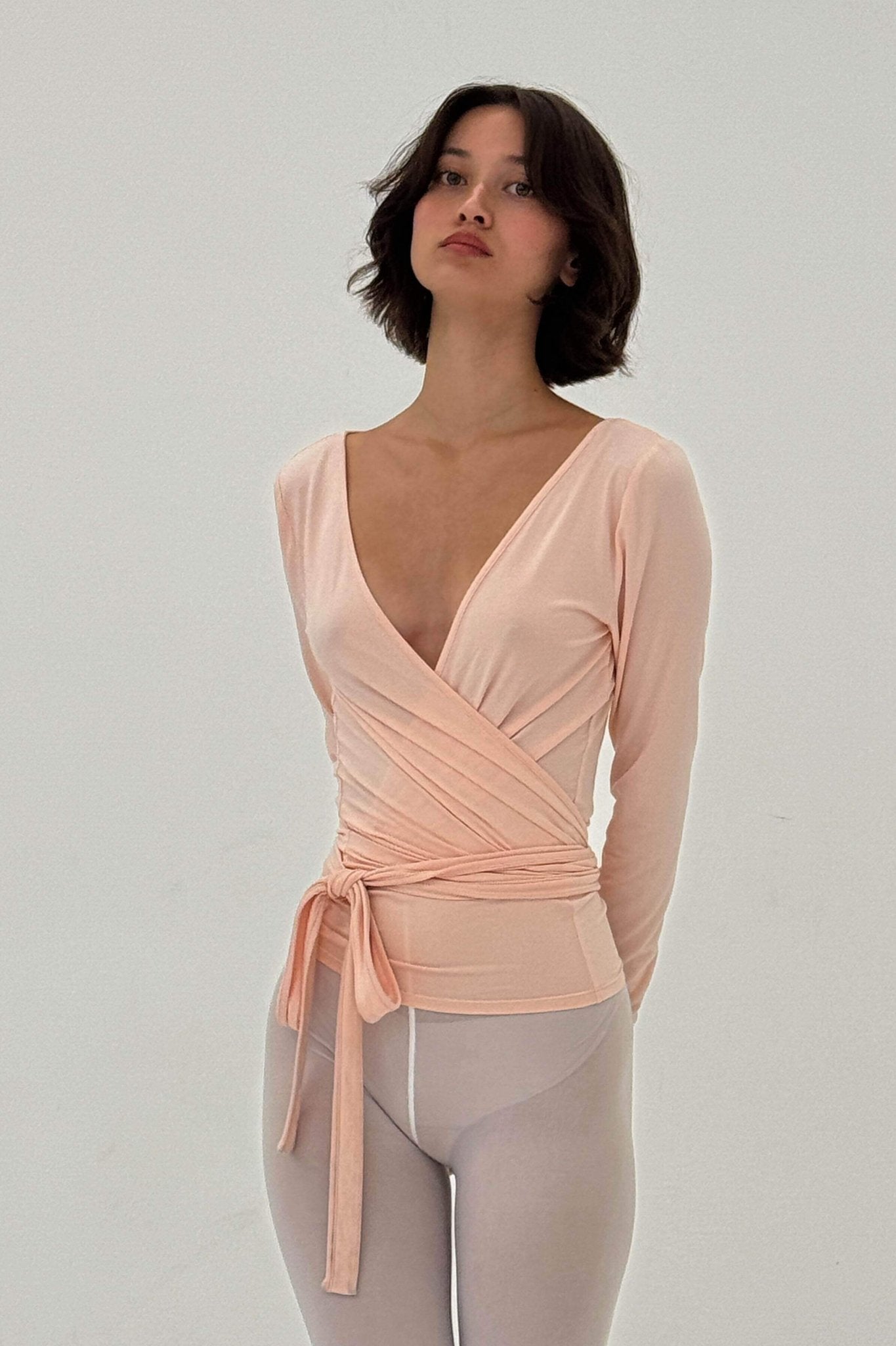 BALLERINA WRAP TOP IN POWDER PINK - Che Cose Belle