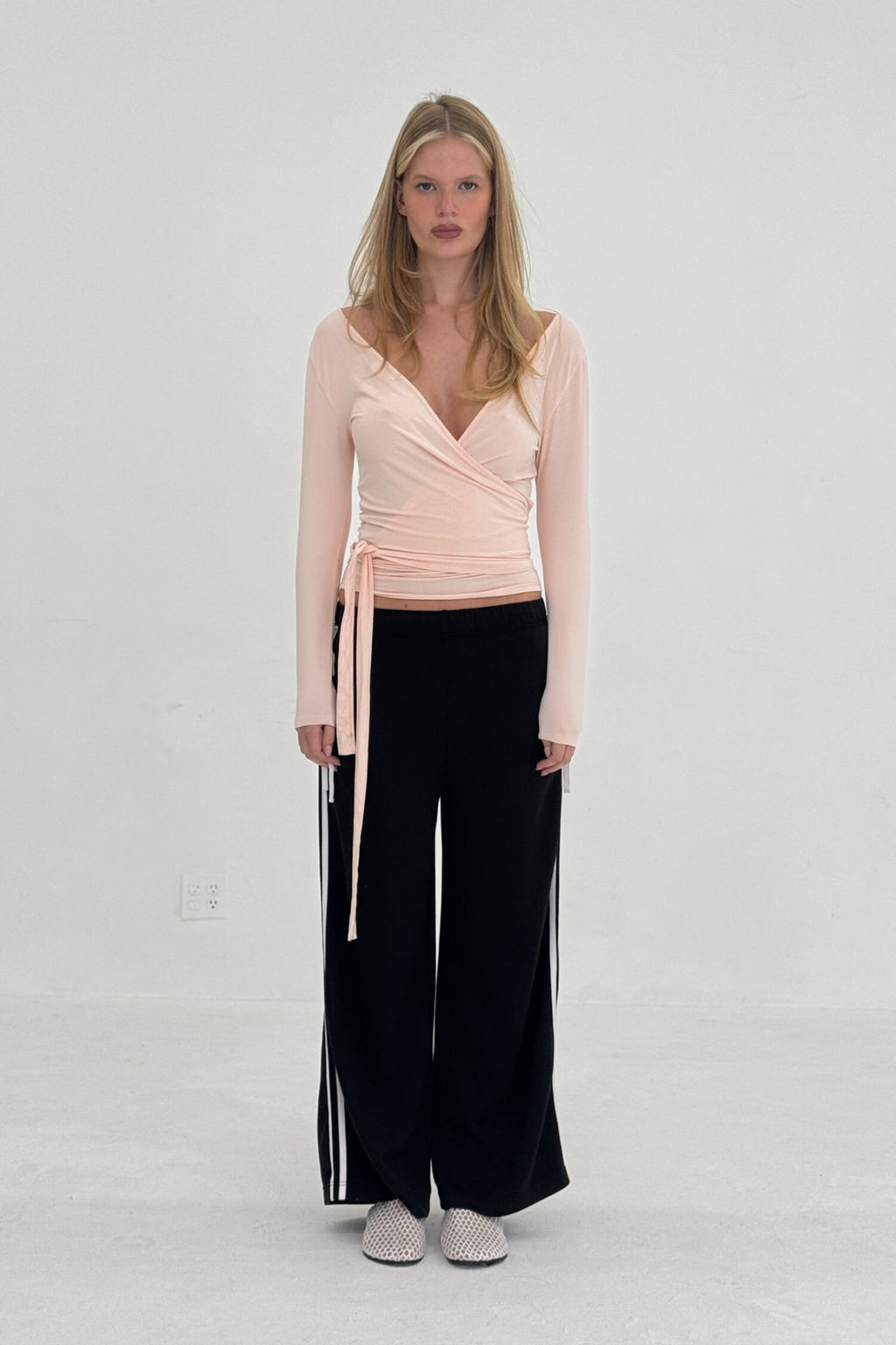 BALLERINA WRAP TOP IN POWDER PINK - Che Cose Belle