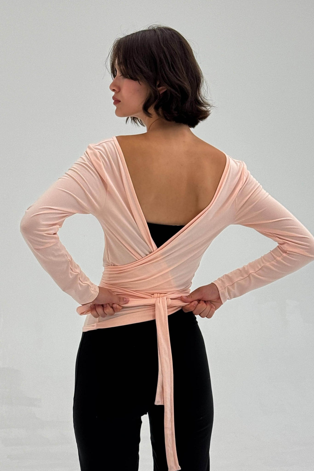 BALLERINA WRAP TOP IN POWDER PINK - Che Cose Belle