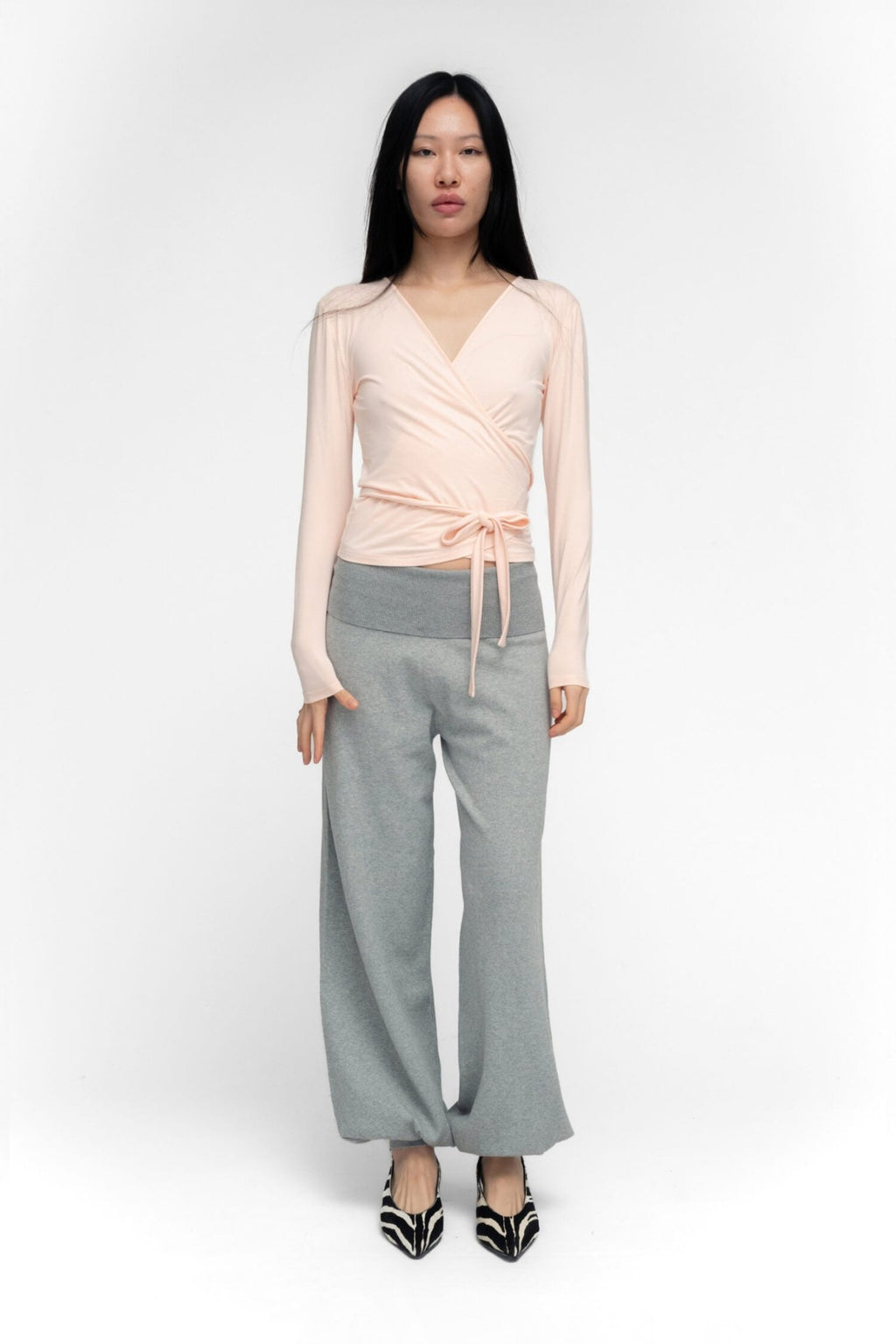 BALLERINA WRAP TOP IN POWDER PINK - Che Cose Belle