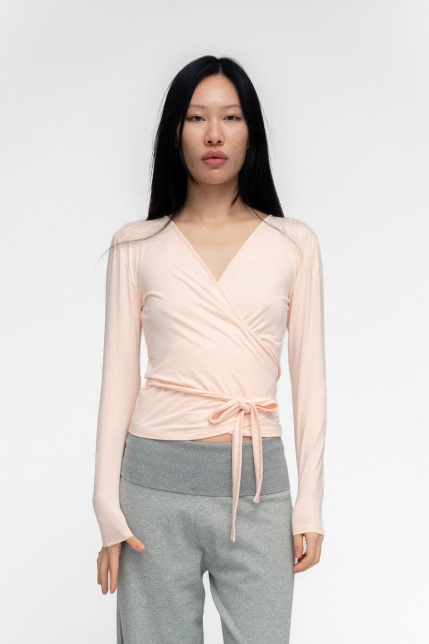 BALLERINA WRAP TOP IN POWDER PINK - Che Cose Belle