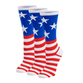 Bamboo Sports Red White and Blue Premium Bamboo Rayon Crew Work Socks- Moisture Wicking, Odor Eliminating Red, White, and Blue American Flag 4th of July Socks for Men and Women Gift Box 3 Pair - Che Cose Belle