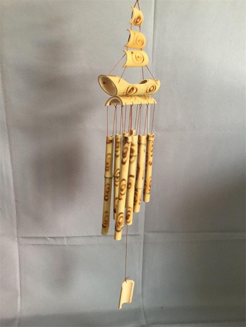 Bamboo Wind Chimes Pendant Balcony Outdoor Yard Garden Home Handmade Craft Wind Chimes With Rotating Hook Outdoor Decor Wind Chimes for Garden Patio Yard Home Antique Tubes Bell Handmade Wind Chime Wall Hanging Crafts Gift - Che Cose Belle