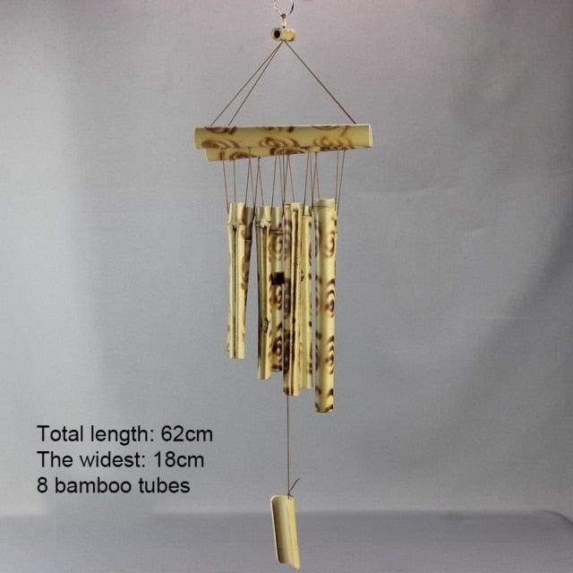 Bamboo Wind Chimes Pendant Balcony Outdoor Yard Garden Home Handmade Craft Wind Chimes With Rotating Hook Outdoor Decor Wind Chimes for Garden Patio Yard Home Antique Tubes Bell Handmade Wind Chime Wall Hanging Crafts Gift - Che Cose Belle