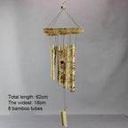 Bamboo Wind Chimes Pendant Balcony Outdoor Yard Garden Home Handmade Craft Wind Chimes With Rotating Hook Outdoor Decor Wind Chimes for Garden Patio Yard Home Antique Tubes Bell Handmade Wind Chime Wall Hanging Crafts Gift - Che Cose Belle