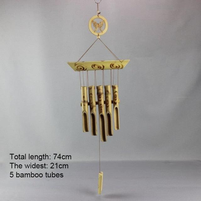 Bamboo Wind Chimes Pendant Balcony Outdoor Yard Garden Home Handmade Craft Wind Chimes With Rotating Hook Outdoor Decor Wind Chimes for Garden Patio Yard Home Antique Tubes Bell Handmade Wind Chime Wall Hanging Crafts Gift - Che Cose Belle