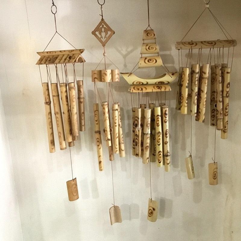 Bamboo Wind Chimes Pendant Balcony Outdoor Yard Garden Home Handmade Craft Wind Chimes With Rotating Hook Outdoor Decor Wind Chimes for Garden Patio Yard Home Antique Tubes Bell Handmade Wind Chime Wall Hanging Crafts Gift - Che Cose Belle