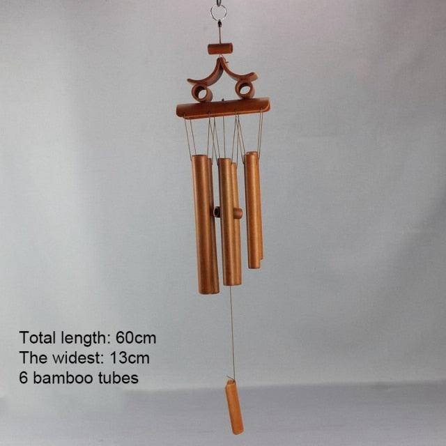 Bamboo Wind Chimes Pendant Balcony Outdoor Yard Garden Home Handmade Craft Wind Chimes With Rotating Hook Outdoor Decor Wind Chimes for Garden Patio Yard Home Antique Tubes Bell Handmade Wind Chime Wall Hanging Crafts Gift - Che Cose Belle