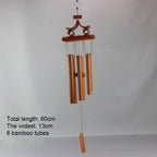 Bamboo Wind Chimes Pendant Balcony Outdoor Yard Garden Home Handmade Craft Wind Chimes With Rotating Hook Outdoor Decor Wind Chimes for Garden Patio Yard Home Antique Tubes Bell Handmade Wind Chime Wall Hanging Crafts Gift - Che Cose Belle