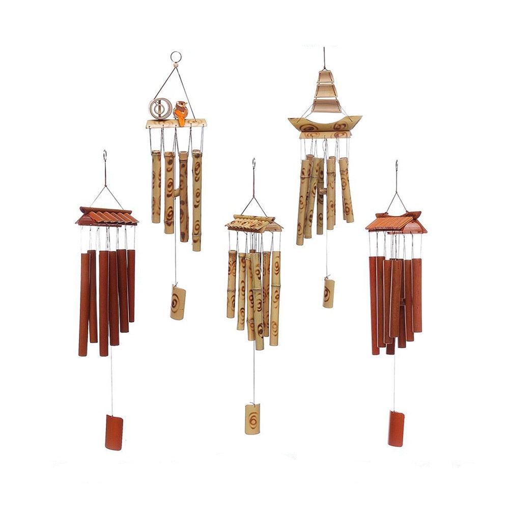 Bamboo Wind Chimes Pendant Balcony Outdoor Yard Garden Home Handmade Craft Wind Chimes With Rotating Hook Outdoor Decor Wind Chimes for Garden Patio Yard Home Antique Tubes Bell Handmade Wind Chime Wall Hanging Crafts Gift - Che Cose Belle