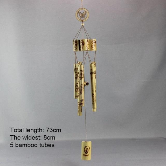Bamboo Wind Chimes Pendant Balcony Outdoor Yard Garden Home Handmade Craft Wind Chimes With Rotating Hook Outdoor Decor Wind Chimes for Garden Patio Yard Home Antique Tubes Bell Handmade Wind Chime Wall Hanging Crafts Gift - Che Cose Belle