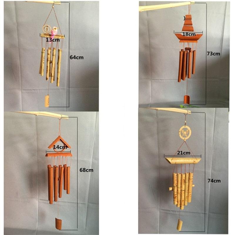 Bamboo Wind Chimes Pendant Balcony Outdoor Yard Garden Home Handmade Craft Wind Chimes With Rotating Hook Outdoor Decor Wind Chimes for Garden Patio Yard Home Antique Tubes Bell Handmade Wind Chime Wall Hanging Crafts Gift - Che Cose Belle
