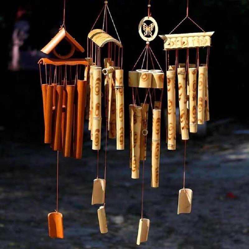 Bamboo Wind Chimes Pendant Balcony Outdoor Yard Garden Home Handmade Craft Wind Chimes With Rotating Hook Outdoor Decor Wind Chimes for Garden Patio Yard Home Antique Tubes Bell Handmade Wind Chime Wall Hanging Crafts Gift - Che Cose Belle