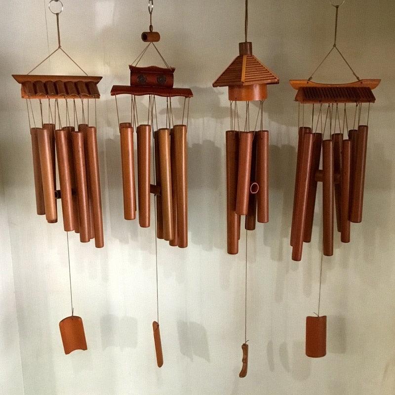 Bamboo Wind Chimes Pendant Balcony Outdoor Yard Garden Home Handmade Craft Wind Chimes With Rotating Hook Outdoor Decor Wind Chimes for Garden Patio Yard Home Antique Tubes Bell Handmade Wind Chime Wall Hanging Crafts Gift - Che Cose Belle