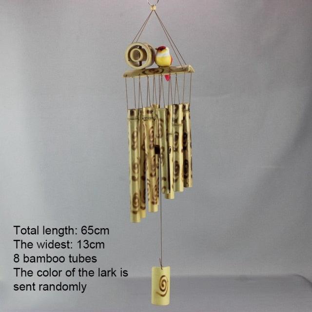 Bamboo Wind Chimes Pendant Balcony Outdoor Yard Garden Home Handmade Craft Wind Chimes With Rotating Hook Outdoor Decor Wind Chimes for Garden Patio Yard Home Antique Tubes Bell Handmade Wind Chime Wall Hanging Crafts Gift - Che Cose Belle