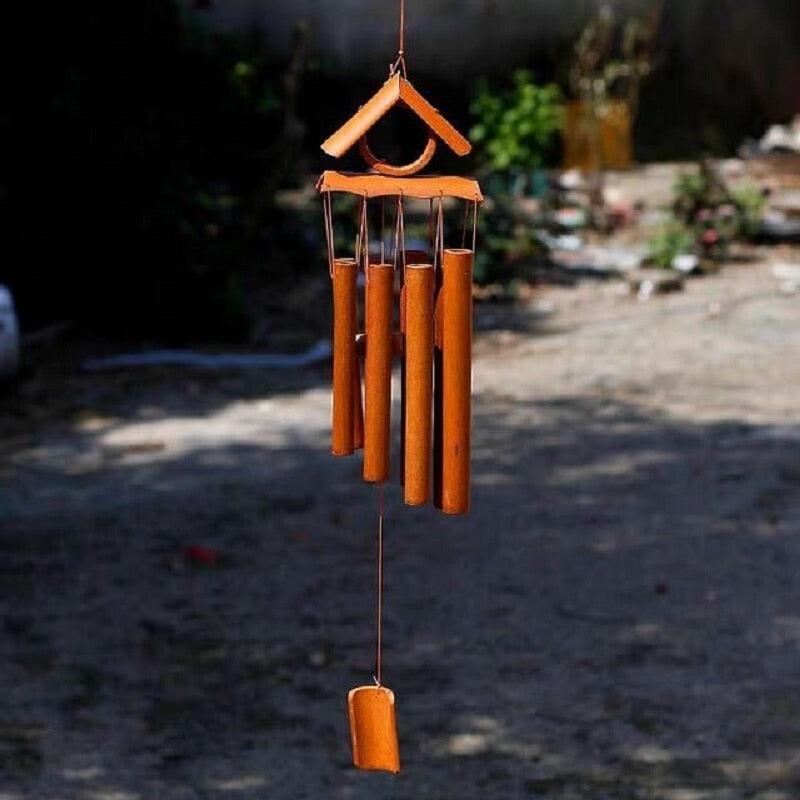 Bamboo Wind Chimes Pendant Balcony Outdoor Yard Garden Home Handmade Craft Wind Chimes With Rotating Hook Outdoor Decor Wind Chimes for Garden Patio Yard Home Antique Tubes Bell Handmade Wind Chime Wall Hanging Crafts Gift