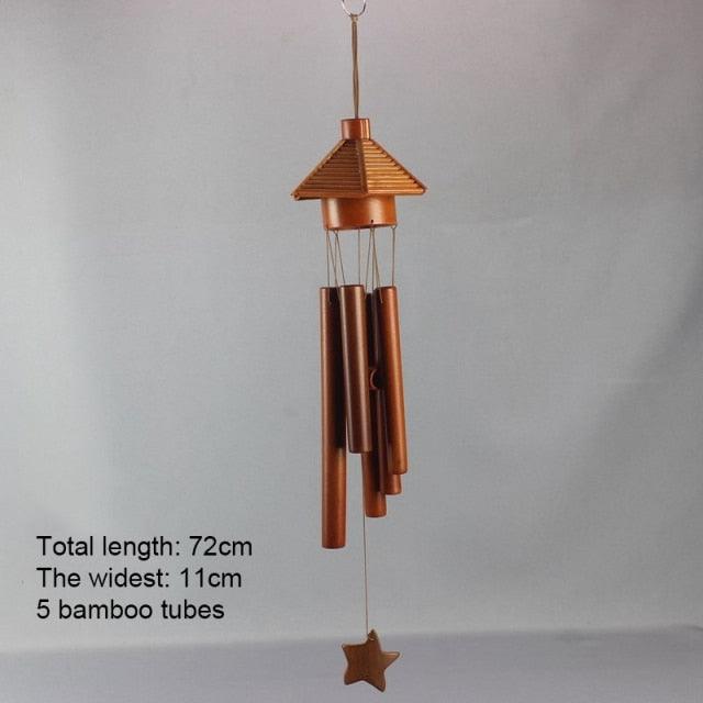 Bamboo Wind Chimes Pendant Balcony Outdoor Yard Garden Home Handmade Craft Wind Chimes With Rotating Hook Outdoor Decor Wind Chimes for Garden Patio Yard Home Antique Tubes Bell Handmade Wind Chime Wall Hanging Crafts Gift