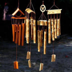 Bamboo Wind Chimes Pendant Balcony Outdoor Yard Garden Home Handmade Craft Wind Chimes With Rotating Hook Outdoor Decor Wind Chimes for Garden Patio Yard Home Antique Tubes Bell Handmade Wind Chime Wall Hanging Crafts Gift