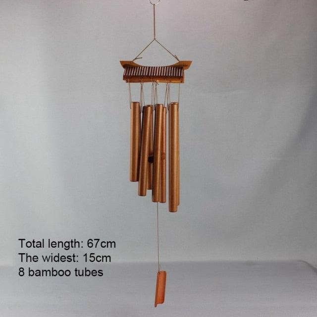 Bamboo Wind Chimes Pendant Balcony Outdoor Yard Garden Home Handmade Craft Wind Chimes With Rotating Hook Outdoor Decor Wind Chimes for Garden Patio Yard Home Antique Tubes Bell Handmade Wind Chime Wall Hanging Crafts Gift