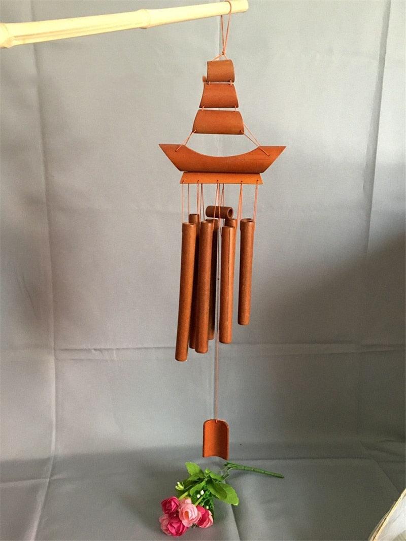 Bamboo Wind Chimes Pendant Balcony Outdoor Yard Garden Home Handmade Craft Wind Chimes With Rotating Hook Outdoor Decor Wind Chimes for Garden Patio Yard Home Antique Tubes Bell Handmade Wind Chime Wall Hanging Crafts Gift