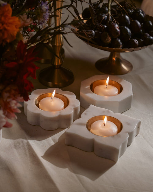 Banswara Marble Candleholder Trio - Che Cose Belle