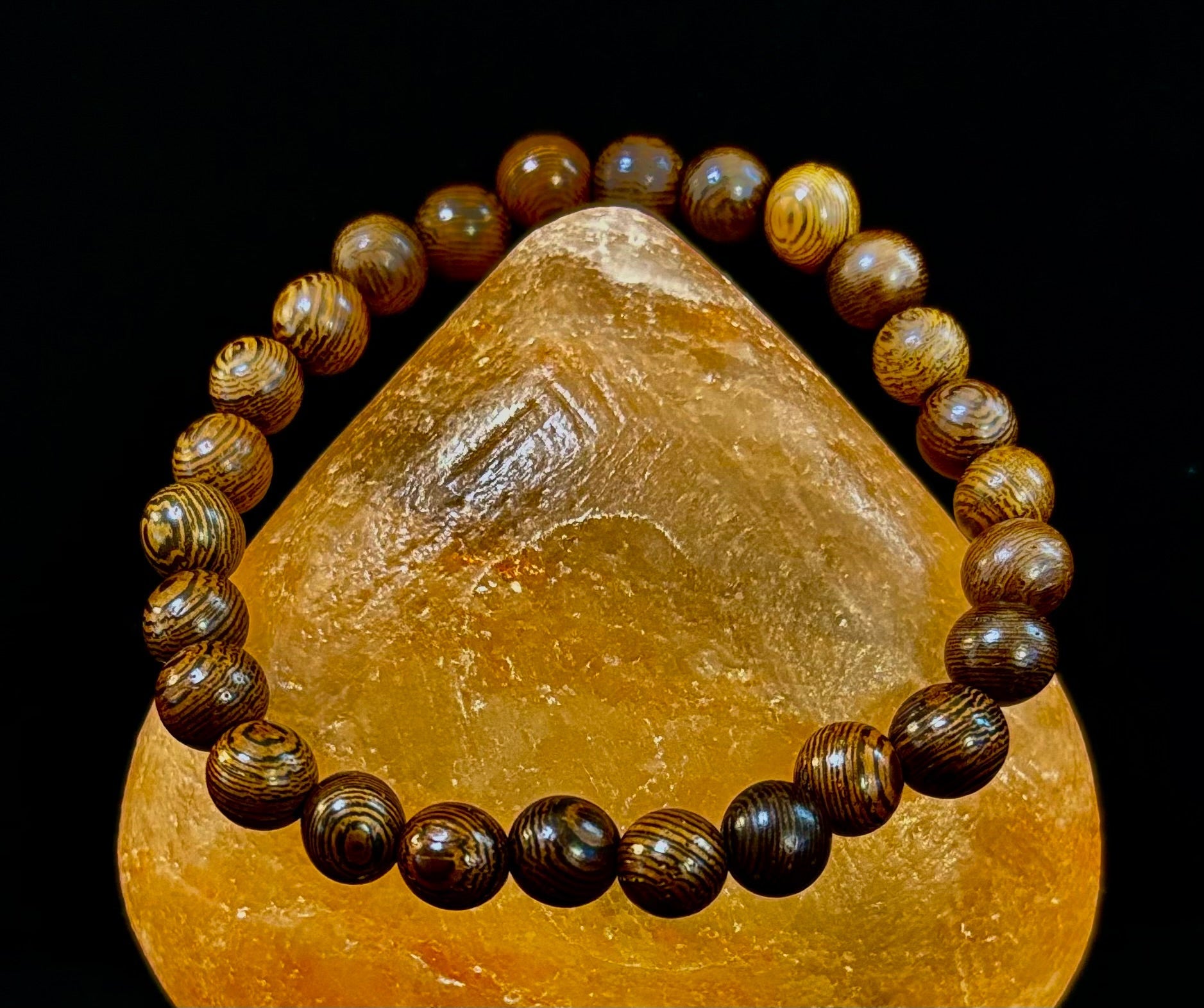 Barely There Wooden Bead Bracelet – Ultra-Lightweight Earth Style for Men (Large Wrists) - Che Cose Belle