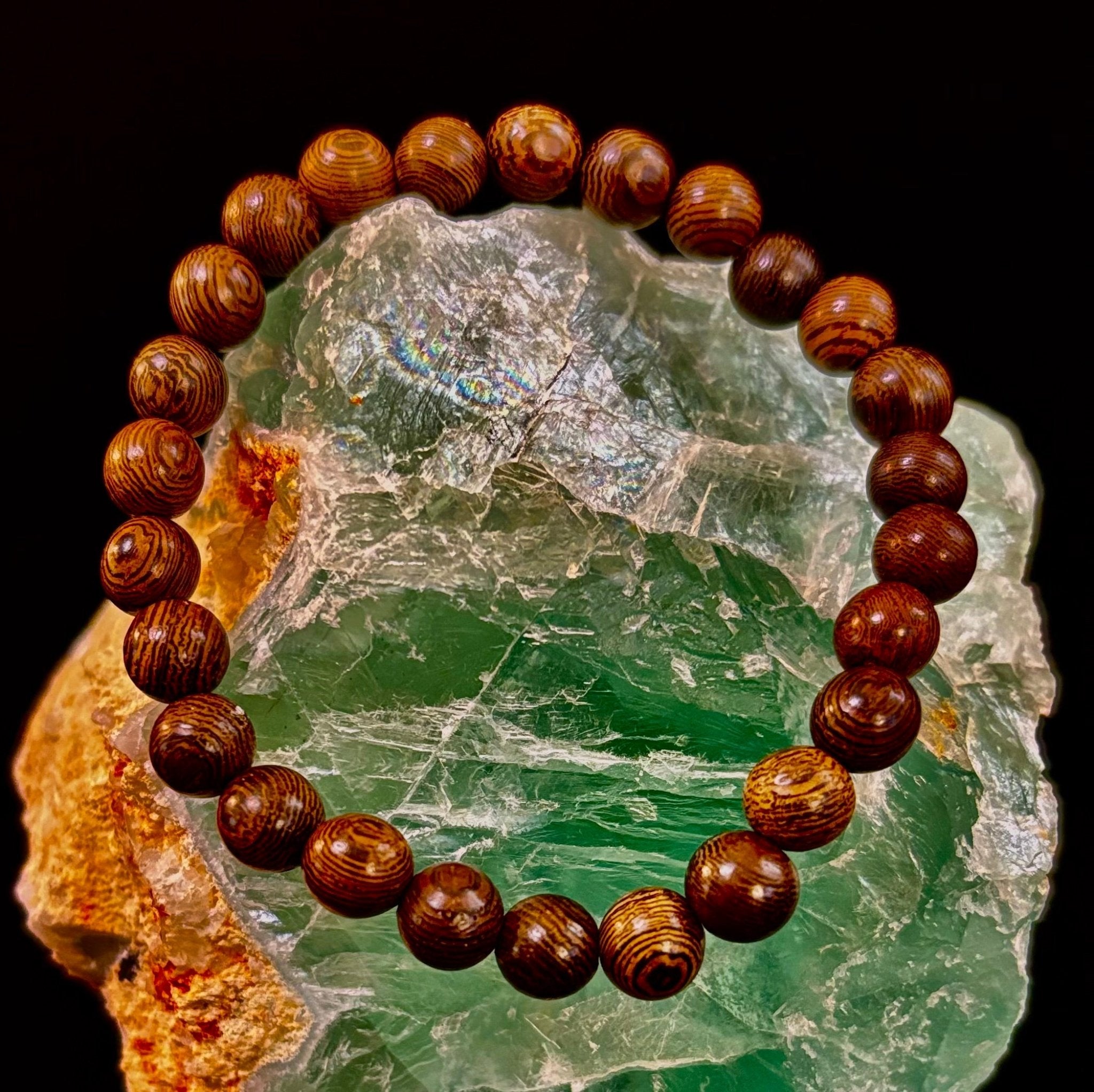 Barely There Wooden Bead Bracelet – Ultra-Lightweight Earth Style for Men (Large Wrists) - Che Cose Belle