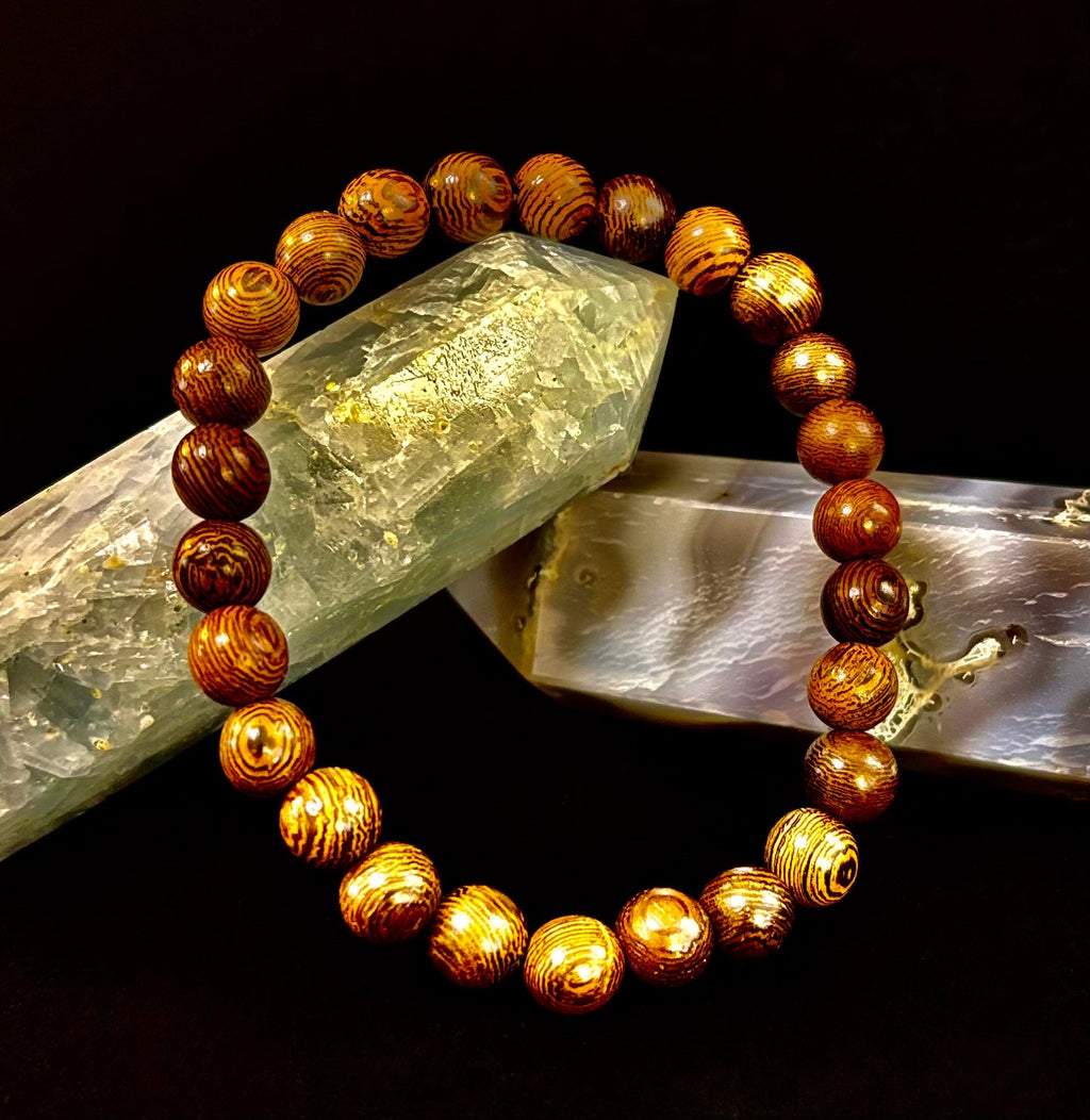 Barely There Wooden Bead Bracelet – Ultra-Lightweight Earth Style for Men (Large Wrists) - Che Cose Belle