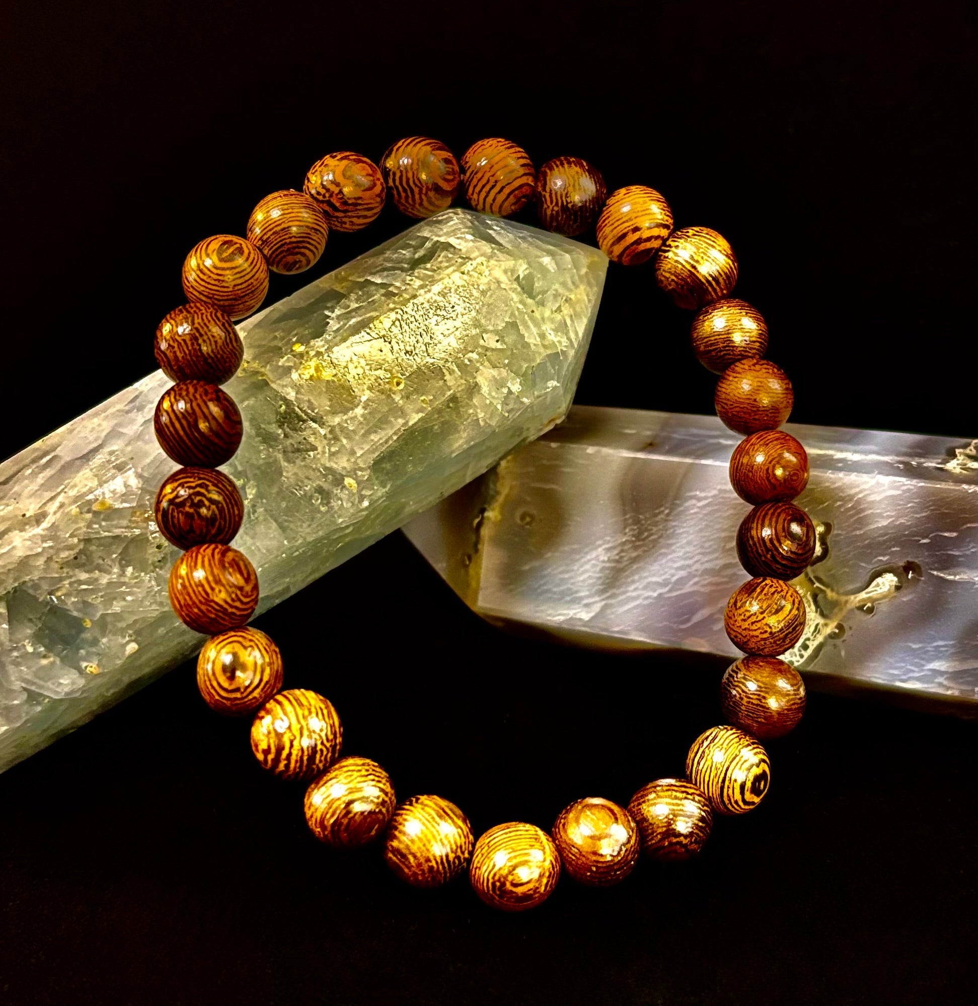 Barely There Wooden Bead Bracelet – Ultra-Lightweight Earth Style for Men (Large Wrists) - Che Cose Belle