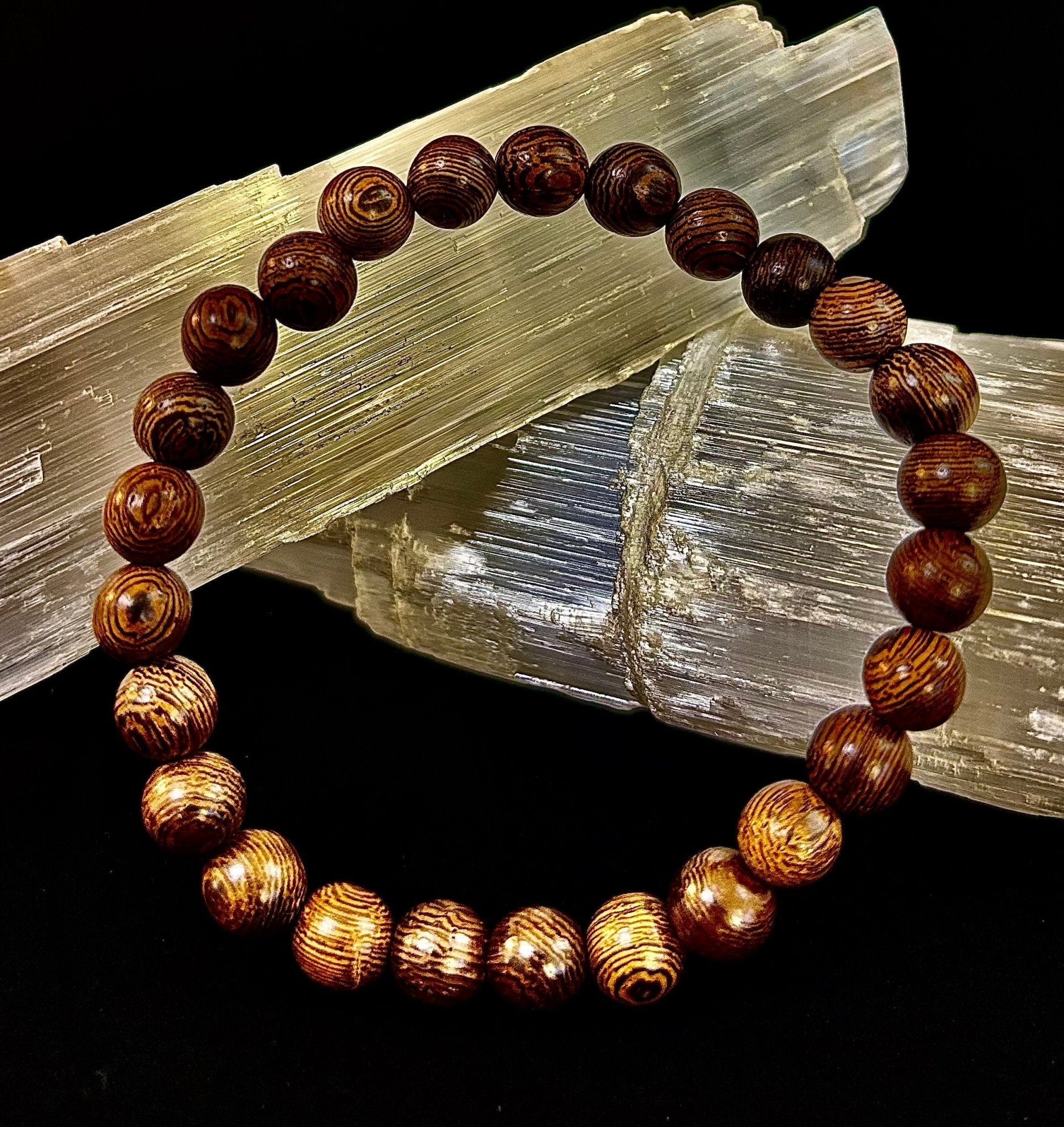 Barely There Wooden Bead Bracelet – Ultra-Lightweight Earth Style for Men (Large Wrists) - Che Cose Belle