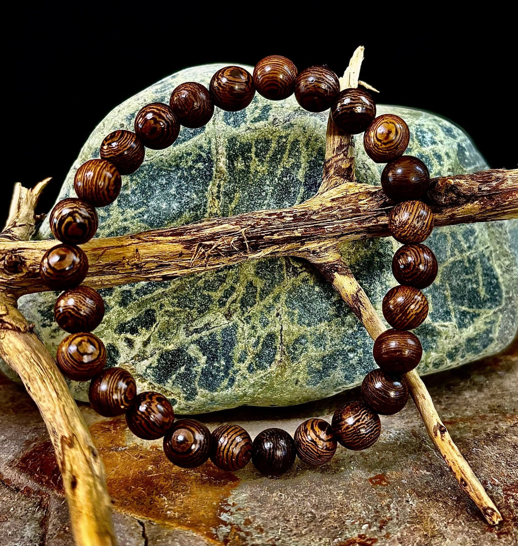 Barely There Wooden Bead Bracelet – Ultra-Lightweight Earth Style for Men (Large Wrists) - Che Cose Belle