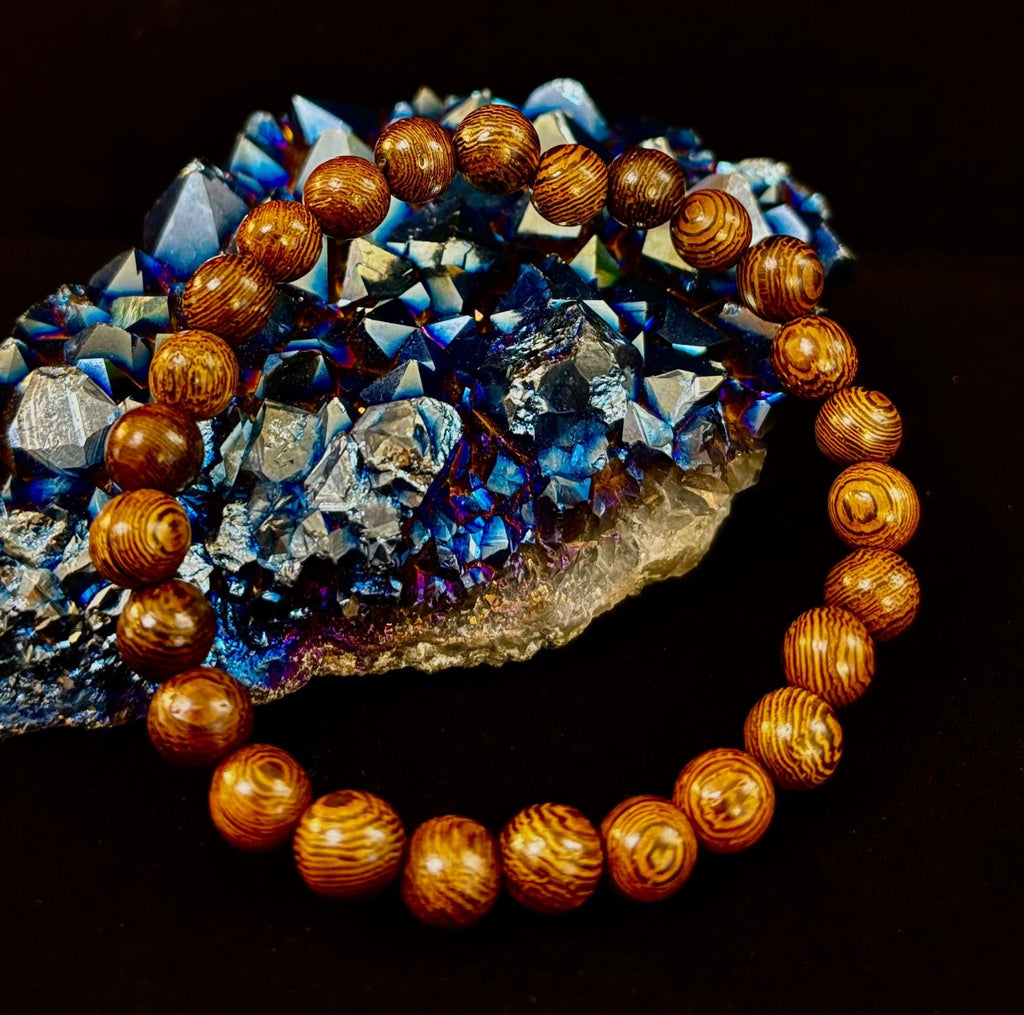 Barely There Wooden Bead Bracelet – Ultra-Lightweight Earth Style for Men (Large Wrists) - Che Cose Belle