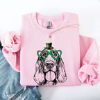 Basset Hound, Adorable Dog, St Patrick's Day, Lucky, Irish Sweatshirt - Che Cose Belle