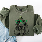 Basset Hound, Adorable Dog, St Patrick's Day, Lucky, Irish Sweatshirt - Che Cose Belle
