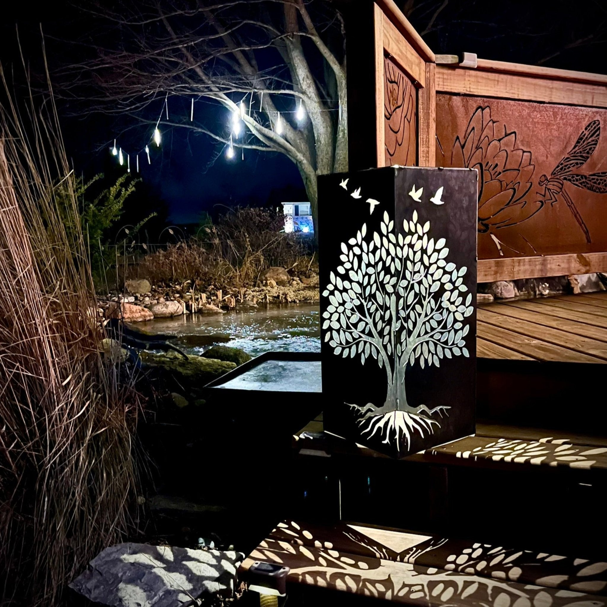 Basswood Tree Steel Luminary Pillar - Che Cose Belle