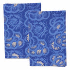 Batik Cloth Napkin Set of Four, Blue Roses, Hand Dyed, 100% Cotton - Che Cose Belle