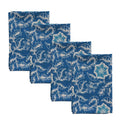 Batik Cloth Napkin Set of Four, Blue Tendril, Hand Dyed, 100% Cotton - Che Cose Belle