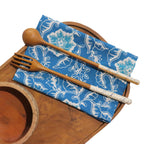 Batik Cloth Napkin Set of Four, Blue Tendril, Hand Dyed, 100% Cotton - Che Cose Belle