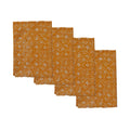 Batik Cloth Napkin Set of Four, Kamboja, Hand Dyed, 100% Cotton, Mustard, Yellow, Brown - Che Cose Belle